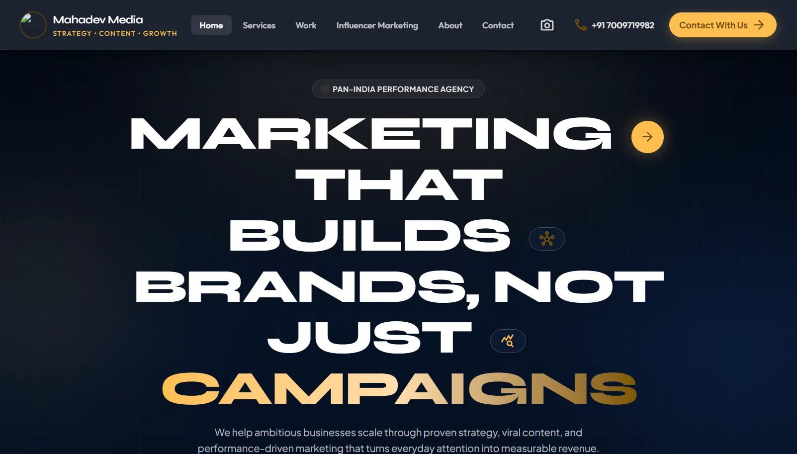 MAHADEV MEDIA — Strategy • Content • Growth Digital Agency (Digital Marketing & Brand Growth)