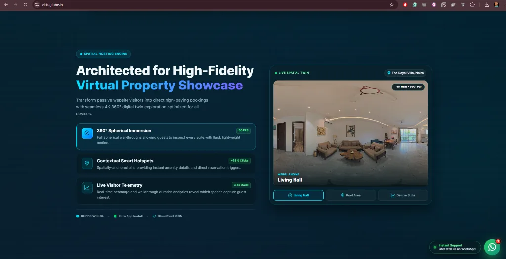 Spatial Hosting & Live Visitor Telemetry Analytics